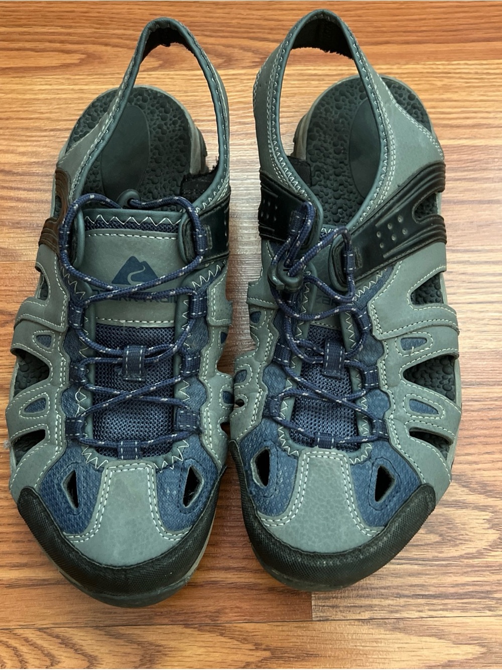 Ozark Trail Men's Grey and Navy Blue Outdoor Sandals